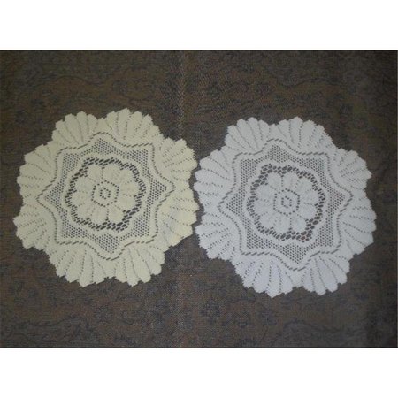 FASTFOOD 16 in. European Lace Doily, White FA2570137